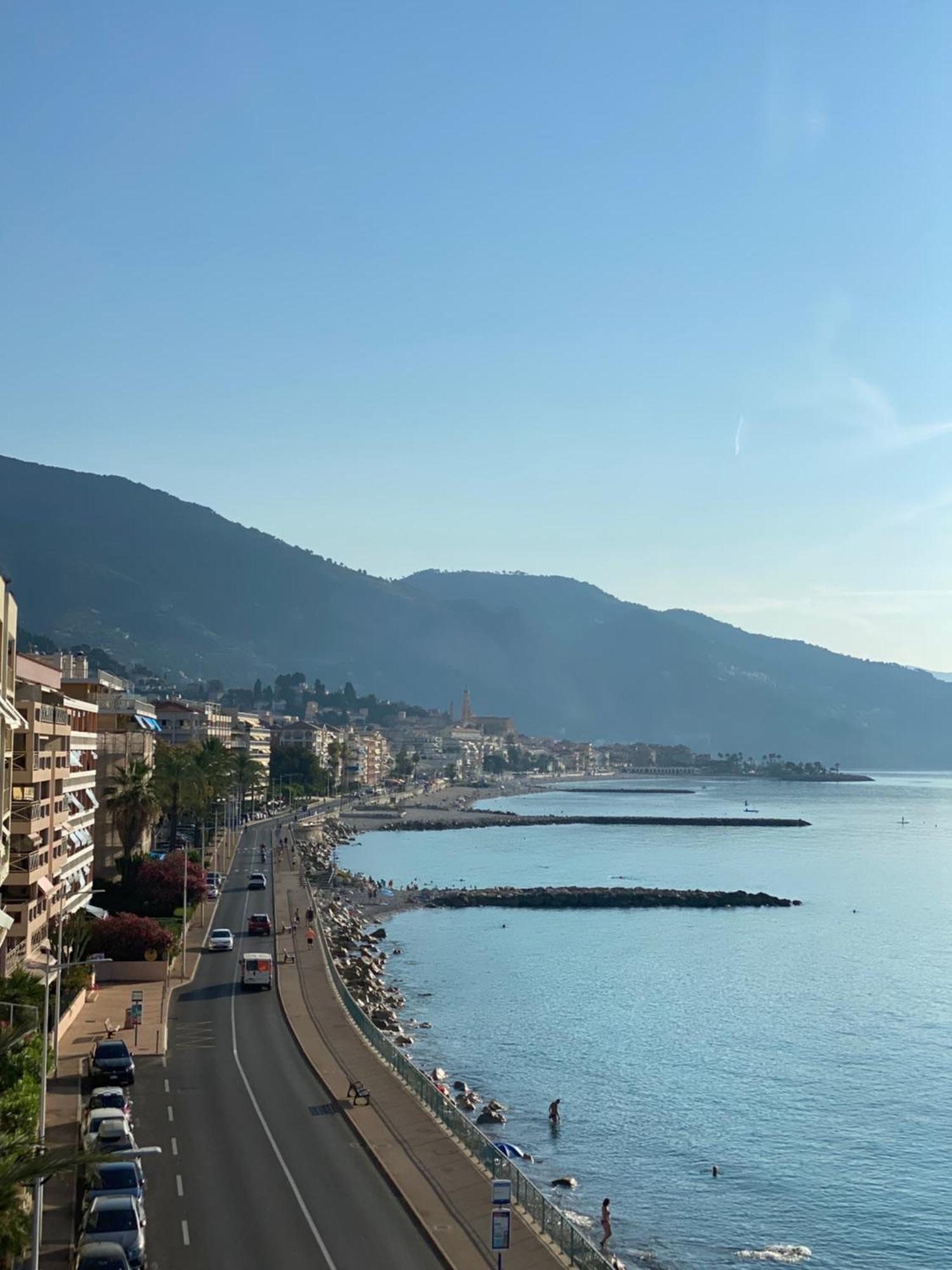 Апартаменти Sea View Studio, Huge Terrace On The 4Th Floor Мантон Екстер'єр фото